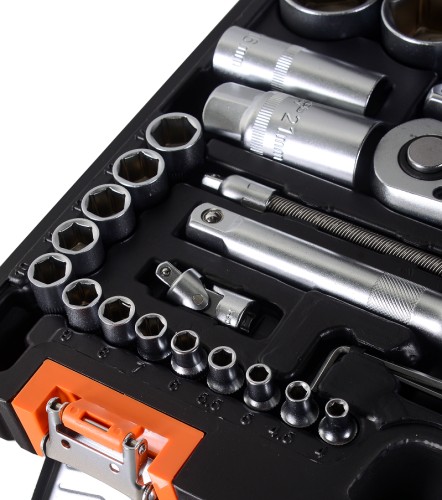 Набор инструментов ВИХРЬ 1/2", 1/4", CrV, 94 пластиковый кейс 94 предм 73/6/7/5 - изображение 5