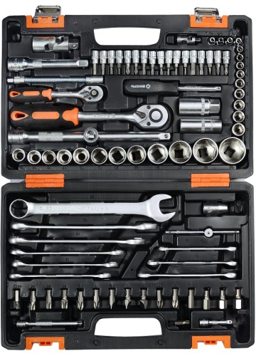 Набор инструментов ВИХРЬ 1/2", 1/4", CrV, 82 пластиковый кейс 82 предм 73/6/7/3