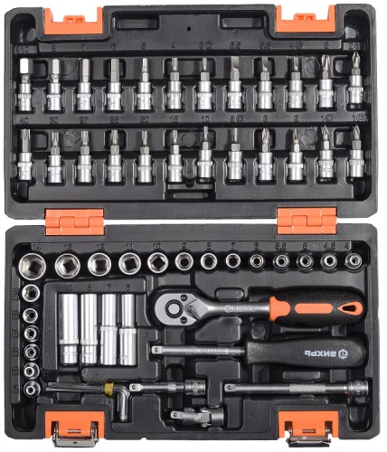 Набор инструментов ВИХРЬ 1/4", CrV, 57 пластиковый кейс 57 предм 73/6/7/2