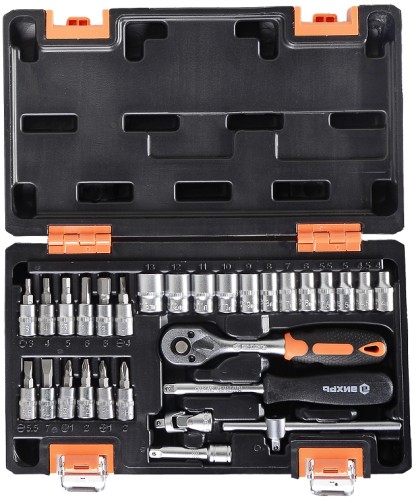 Набор инструментов ВИХРЬ 1/4", CrV, 29 пластиковый кейс 29 предм 73/6/7/1 - изображение 2