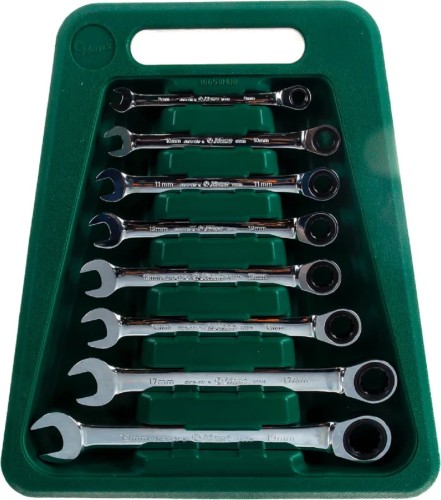 Набор ключей HANS 16658MUB трещоточные комбинированные, 8-19мм,  8шт - изображение 3