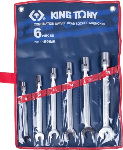 Набор ключей комбинированных с шарниром KING TONY 1B06MR 6 предметов