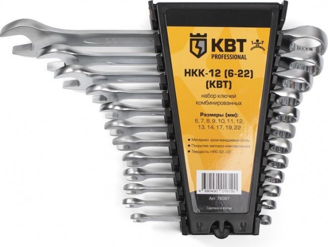 Набор ключей комбинированных КВТ НКК-12 12 предметов 78367