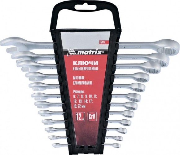 Набор ключей комбинированных MATRIX 15412 12 предметов