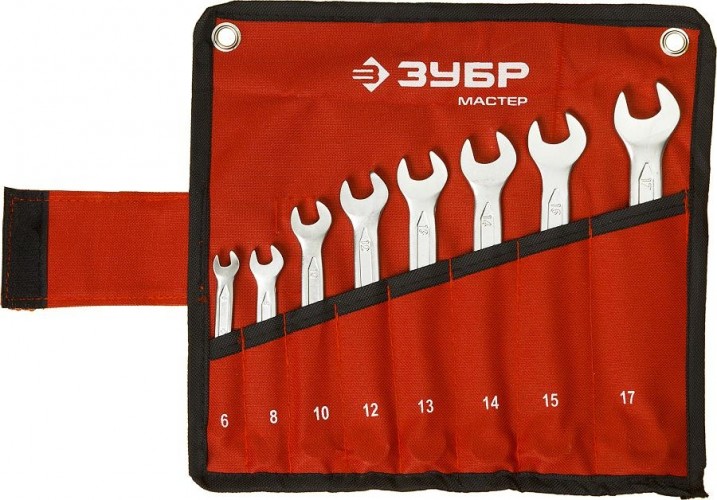 Набор ключей комбинированных ЗУБР 27087-H8_z01 МАСТЕР 6-17 мм, 8 предметов 27087-H8_z01