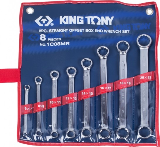 Набор ключей накидных прямых KING TONY 8 предметов 1C08MR 1C08MR