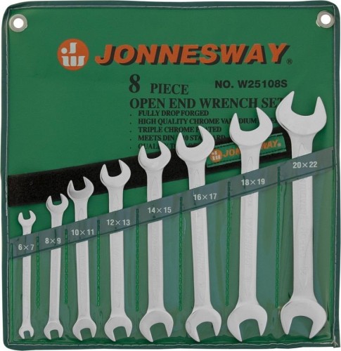 Набор ключей рожковых в сумке JONNESWAY W25108S 6-22 мм, 8 предметов 047336