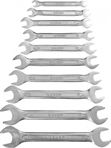 Набор ключей рожковых ЗУБР 27010-H10 10 предметов 27010-H10_z01 - изображение 2