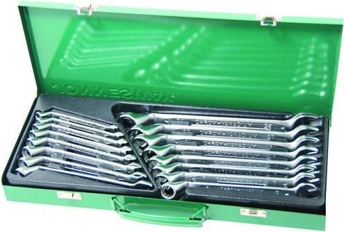 Набор ключей с накидным изогнутым профилем 75° JONNESWAY W69116S 16 предметов 049178