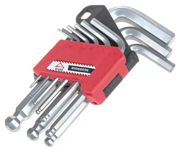 Набор ключей шестигранных ARNEZI R1060036 HEX с шаром короткие 9пр
