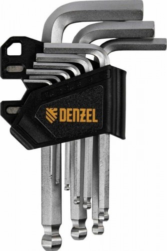 Набор ключей шестигранных Denzel HEX 1,5-10 мм, crv, 9 шт., с шаром 12362 - изображение 4