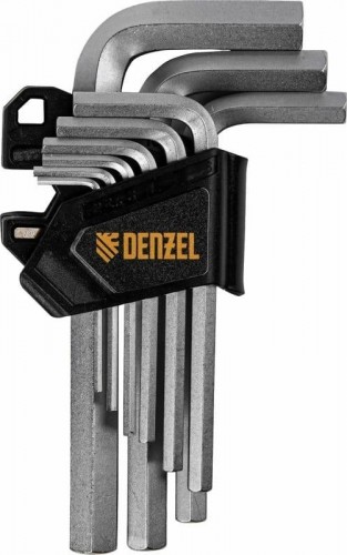 Набор ключей шестигранных Denzel HEX 2-12 мм, crv, 9 шт. 12367 - изображение 3