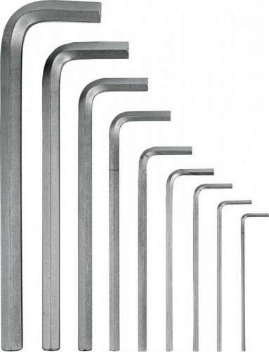 Набор ключей шестигранных Denzel HEX 2-12 мм, crv, 9 шт., удлиненные 12369 - изображение 2