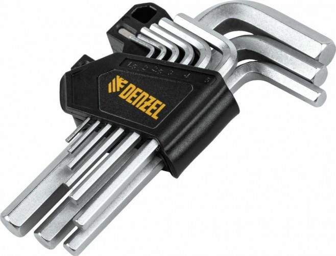 Набор ключей шестигранных Denzel HEX 1,5-10 мм, crv, 9 шт. 12366 - изображение 4