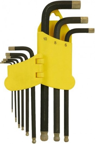 Набор ключей шестигранных HANSKONNER HK1045-04-9-L длинн s2 шар наконе, алмаз 9шт (1.5-10мм) - изображение 2