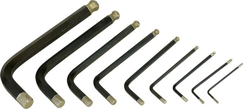 Набор ключей шестигранных HANSKONNER HK1045-04-9-S коротк s2 шар наконеч, алмаз 9 шт (1.5-10мм) - изображение 4