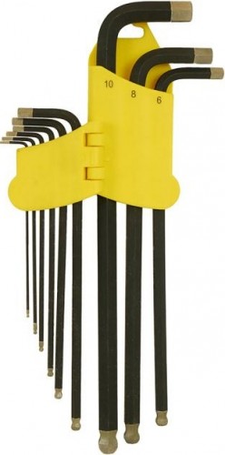 Набор ключей шестигранных HANSKONNER HK1045-04-9-XL супер-длин s2 шар након, алмаз 9 шт (1.5-10мм)