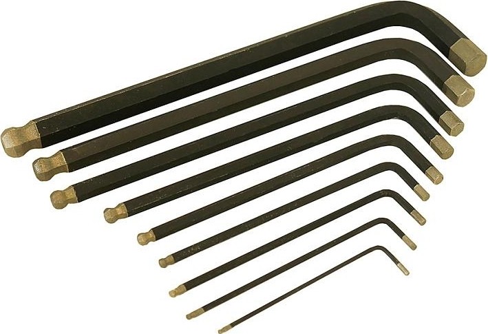 Набор ключей шестигранных HANSKONNER HK1045-04-9-L длинн s2 шар наконе, алмаз 9шт (1.5-10мм) - изображение 4