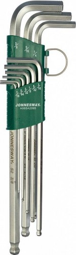 Набор ключей шестигранных JONNESWAY H06SA209S удлиненных с шаром дюймовых, 9 предметов 048823