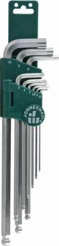 Набор ключей шестигранных JONNESWAY H23S109S удлиненных с шаром для изношенного крепежа, 9 пред 049338
