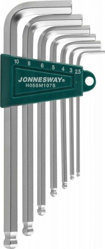 Набор ключей шестигранных JONNESWAY H05SM107S LONG с шаром 2,5-10мм, 7 предметов 047095