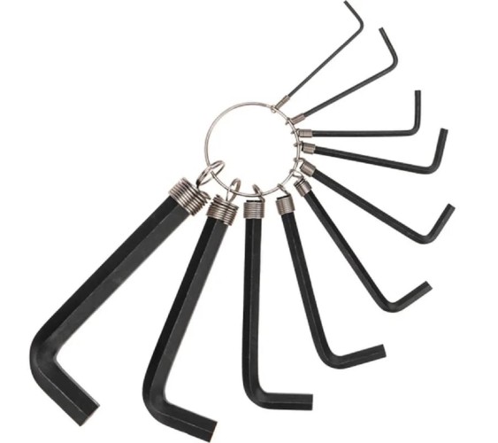 Набор ключей шестигранных Kranz KR-12-5201 HEX 1,5-10 мм, CrV, 10 шт., на кольце