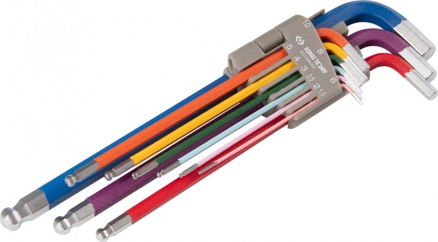 Набор ключей шестигранных KING TONY 1,5-10 мм длинные, с шаровым окончанием, 9 пред. 20109MW - изображение 3