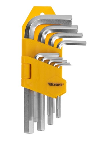 Набор ключей шестигранных Kranz KR-12-5215 HEX 1,5-10 мм, CrV, 9 шт.