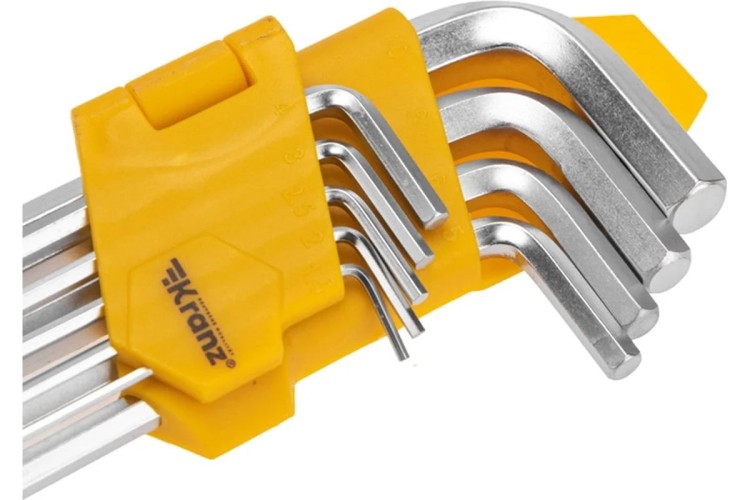 Набор ключей шестигранных Kranz KR-12-5211 HEX 1,5-10 мм, CrV, 9 шт., удлиненные, с шаром - изображение 3