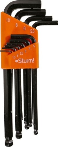 Набор ключей шестигранных Sturm 1045-04-10Bx10 шаровидным наконечником, 10шт.