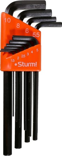 Набор ключей шестигранных Sturm 1045-04-10x10 cr-v, 10шт.