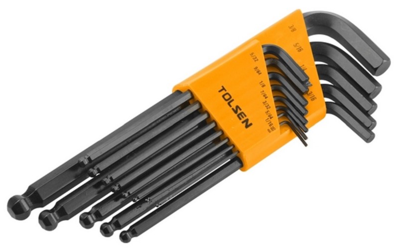 Набор ключей шестигранных TOLSEN TT20090 Г-образных, с шаровым окончанием 13 пр.