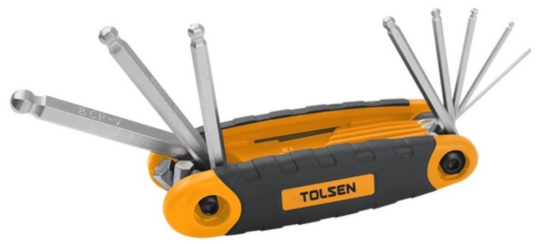 Набор ключей шестигранных TOLSEN TT20068 1,5-8 мм, складной, 8 пр.