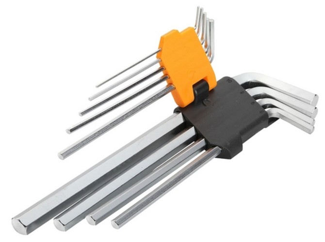 Набор ключей шестигранных TOLSEN TT20049 Г-образных 1,5-10 мм, длинные, 9 пр.