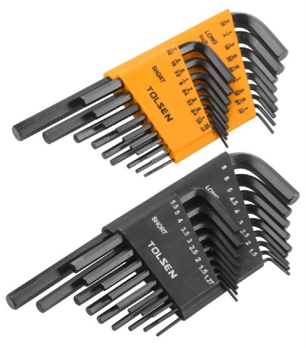 Набор ключей шестигранных TOLSEN TT20094 Г-образных, метрические и дюймовые 36 пр.