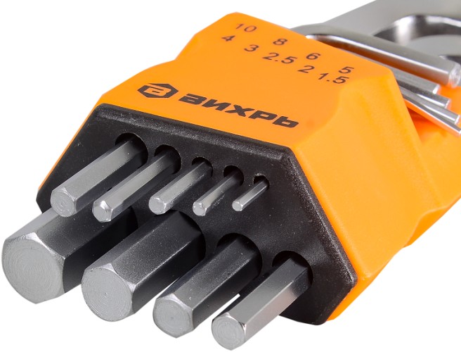 Набор ключей шестигранных ВИХРЬ HEX,9 шт,1.5-10 мм 73/6/5/11 - изображение 2