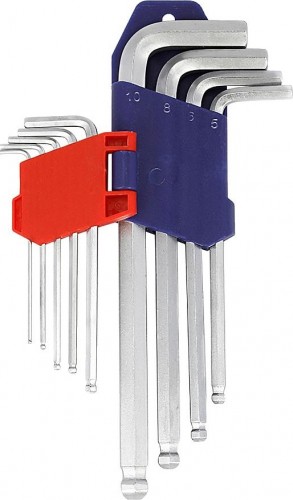 Набор ключей шестигранных WORKPRO WP222006 с шаром 9шт. в держателе - изображение 3