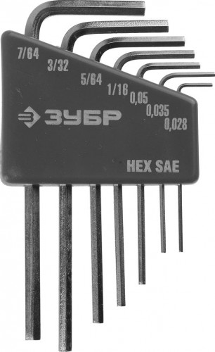 Набор ключей шестигранных ЗУБР ЭКСПЕРТ HEX SAE 7 предметов 27475-H7