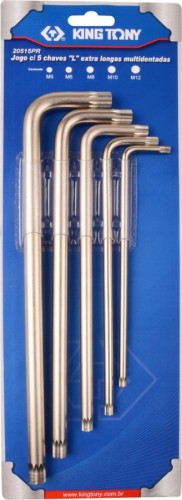 Набор ключей SPLINE KING TONY 20515PR01 M5-M12, длинные, 5 предметов