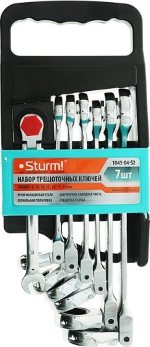 Набор ключей Sturm 1045-04-S2 трещеточный механизм, 7 предметов