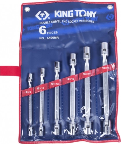 Набор ключей торцевых с шарниром KING TONY 1A06MR 6 предметов