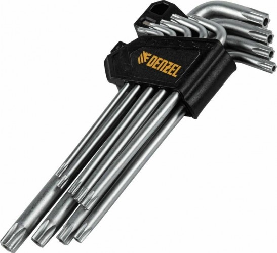 Набор ключей TORX Denzel TT10-50 tempered, crv, 9 шт., удлиненные 12371
