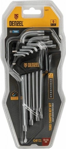 Набор ключей TORX Denzel TT10-50 tempered, crv, 9 шт., удлиненные 12371 - изображение 4