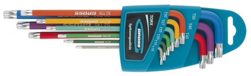 Набор ключей TORX GROSS 16402 T10-T50, 9 предметов