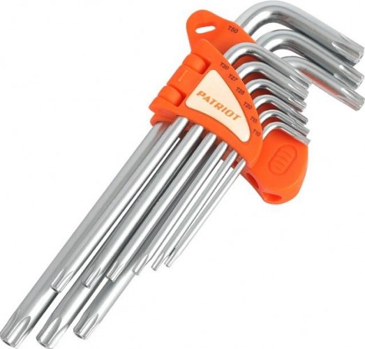 Набор ключей TORX PATRIOT SKТ-9L длинные, T10-T5 CRV, 9 предметов 350002007