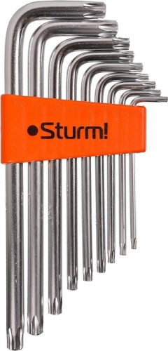 Набор ключей TORX Sturm 1045-04-9x9-TL имбусовые cr-v, t9-t50, длинные, 9шт.