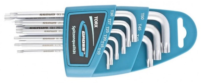 Набор ключей TORX-TT GROSS 16407 T10-T50, 9 предметов