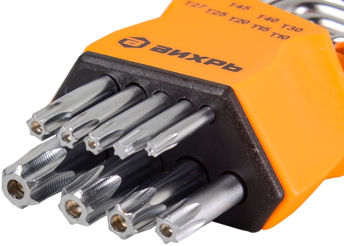 Набор ключей TORX ВИХРЬ 9 шт, T10-T50 73/6/5/12 - изображение 2