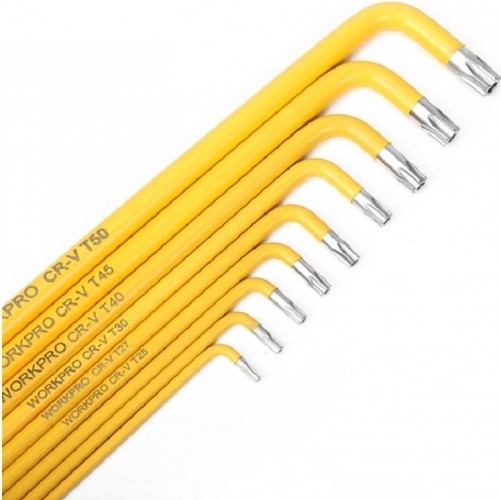 Набор ключей TORX WORKPRO WP222008 T10-T50 длинные 9шт. в держателе - изображение 5