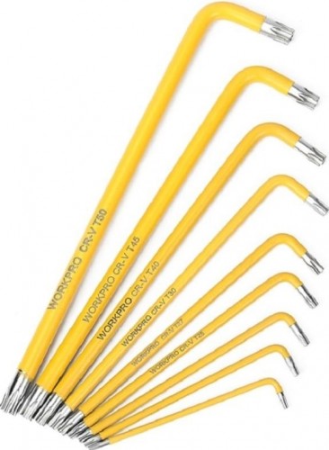 Набор ключей TORX WORKPRO WP222008 T10-T50 длинные 9шт. в держателе - изображение 4